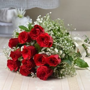 12 red rose bunch